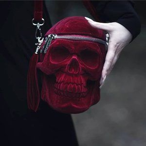 Killstar Gravedigger Red Skull Purse